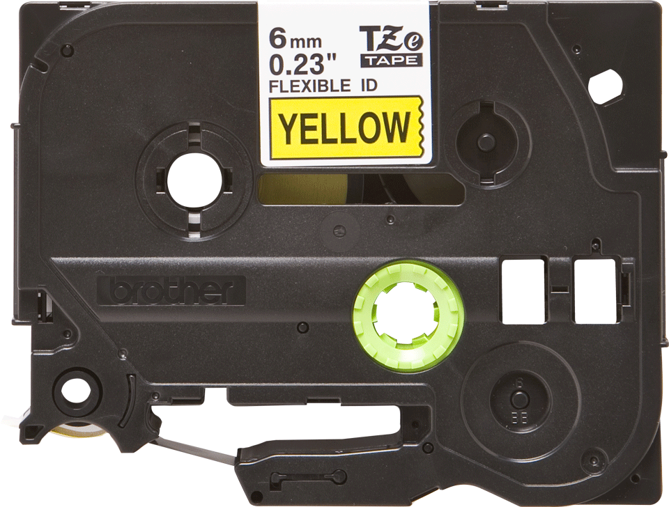 Original Brother TZeFX611 tape – sort på gul, 6 mm bred 2